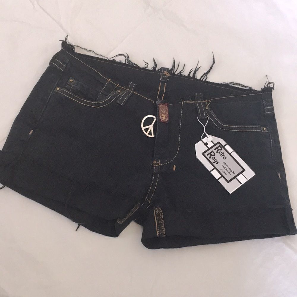 Vintage Black jean cutoff shorts